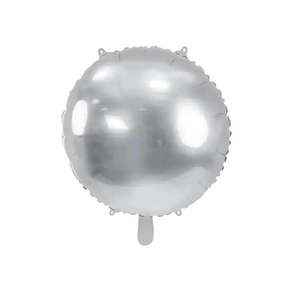 Runder Spiegel-Metallballon - Silber - 59 cm