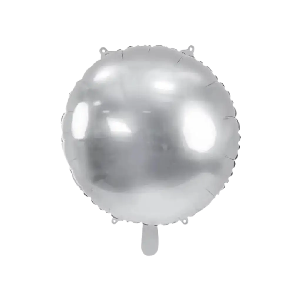 Runder Spiegel-Metallballon - Silber - 80 cm