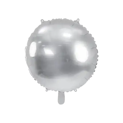 Runder Spiegel-Metallballon - Silber - 80 cm