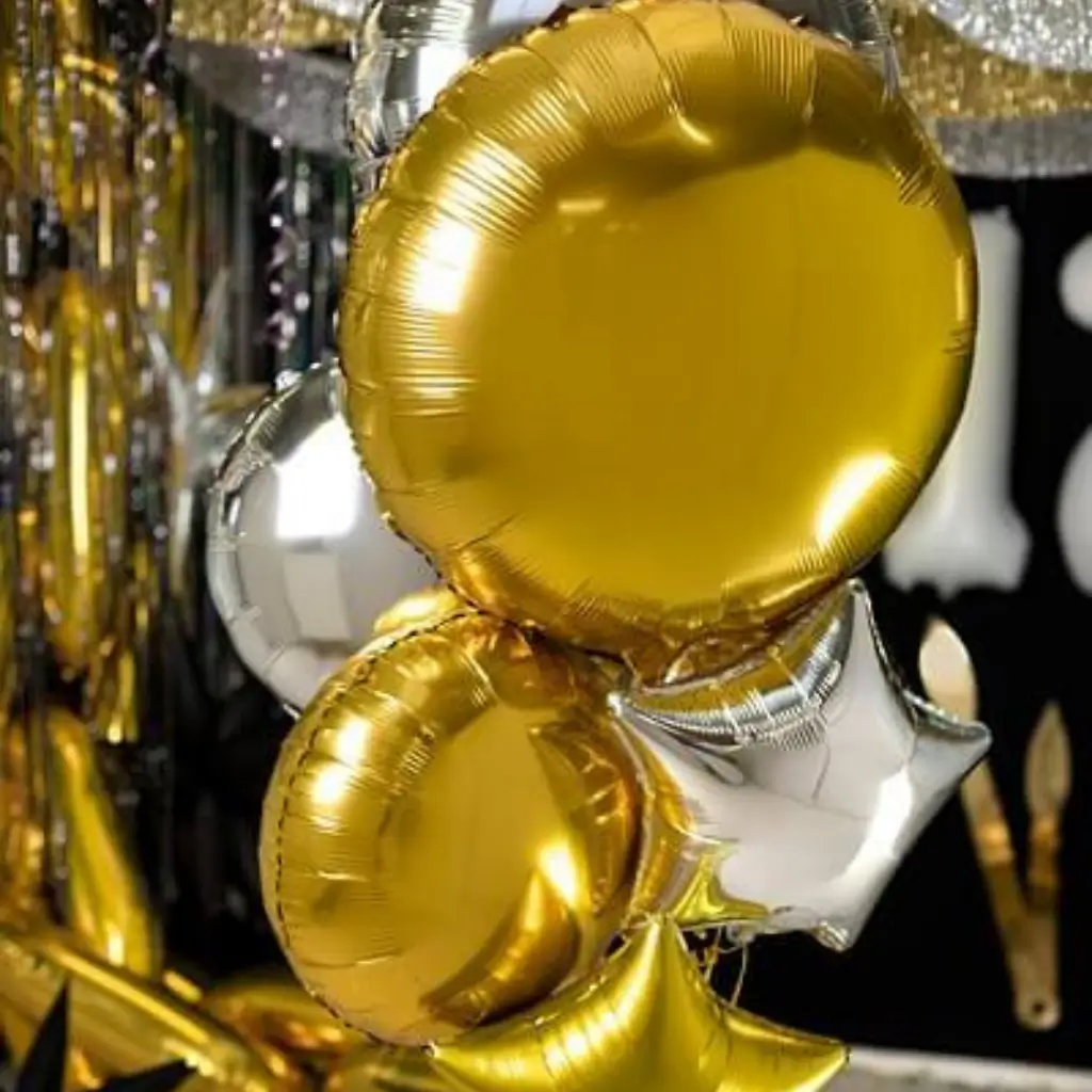 Runder Ballon mit Metallic-Spiegeleffekt - Gold - 45 cm