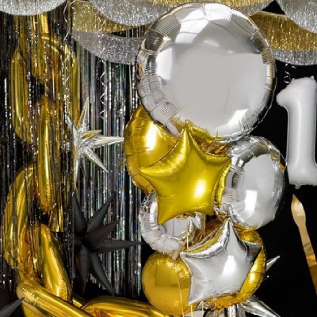 Runder Ballon mit Metallic-Spiegeleffekt - Gold - 45 cm