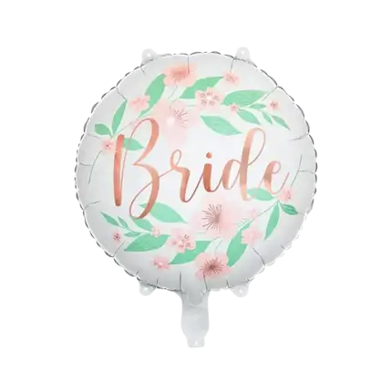 Folienballon - Weißes Band Blumenmuster - 45cm