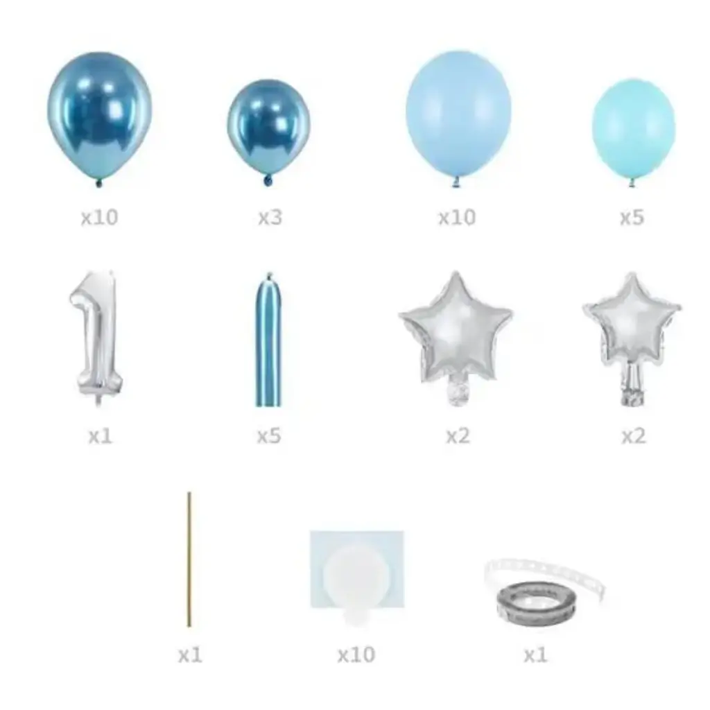 Riesiger Ballonstrauß - Nummer 1 Blau - 90x140cm