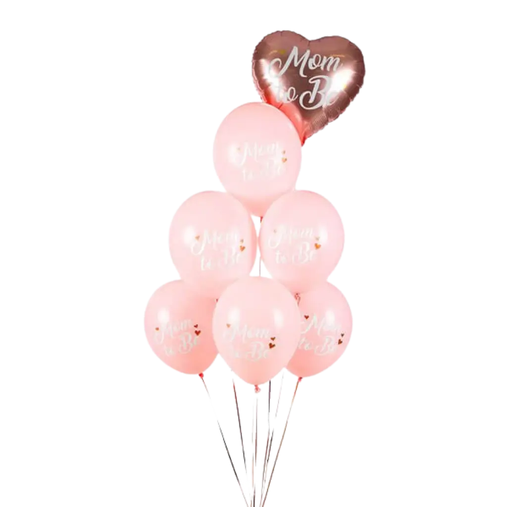 Set mit 6 pinkfarbenen Luftballons "Mum To Be" - 30 cm