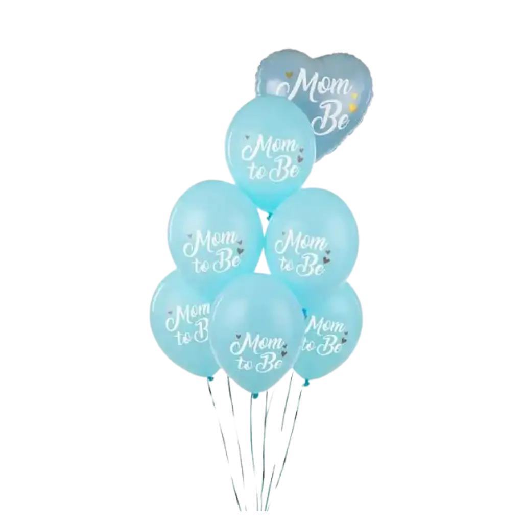 Set mit 6 blauen Luftballons "Mum To Be" - 30 cm