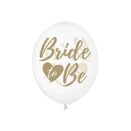 6 transparente Ballons mit der Aufschrift BRIDE TO BE Gold
