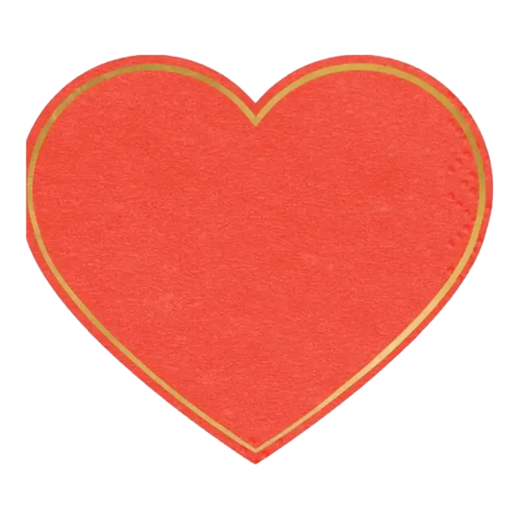 Herzform-Papierserviette des Goldentwurfs rote