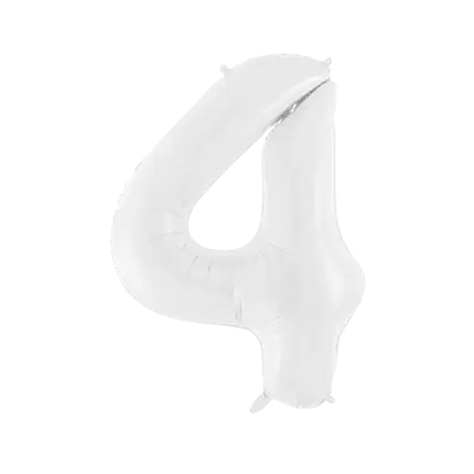 Geburtstagsballon Zahl 4 Weiß 86 cm