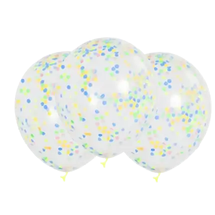 3er-Set Konfettiballons bunt