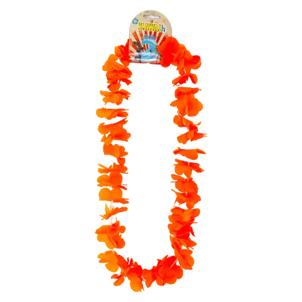 Kopieren von Hawaiikette mit Blumen Orange neon