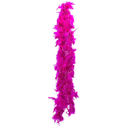 Boa Pink Fuchsia & Silber Federn - 1,9 Meter