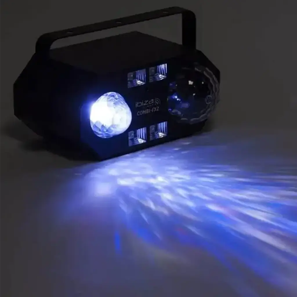 Kombinierter Lichteffekt 4 in 1 Wasser-, Astro-, UV-, Strobo-Effekt