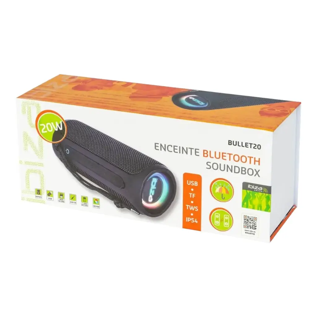 Ibiza BULLET20 LED-Bluetooth-Lautsprecher