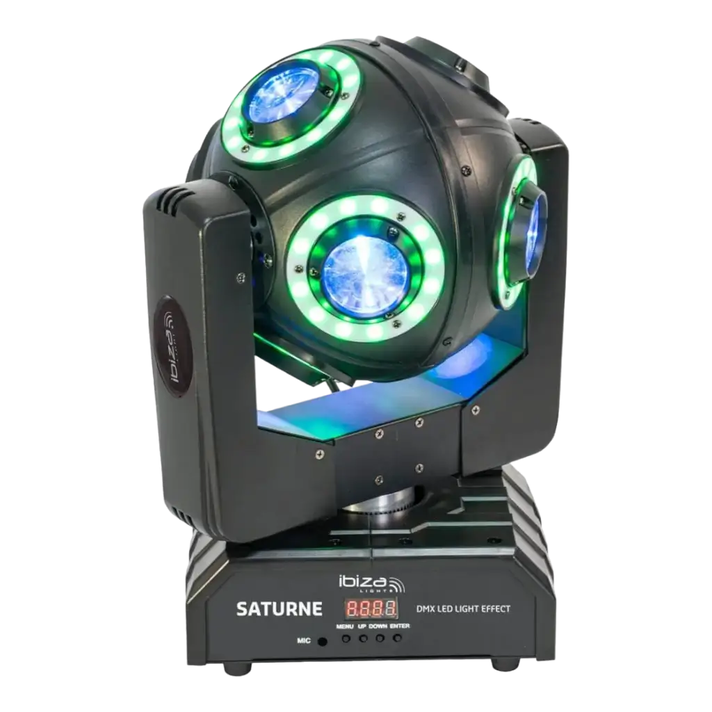 SATURNE 4-in-1 DMX-LED-Lyra mit Leuchtringen