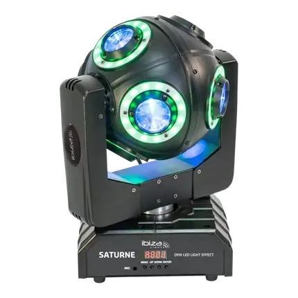 SATURNE 4-in-1 DMX-LED-Lyra mit Leuchtringen