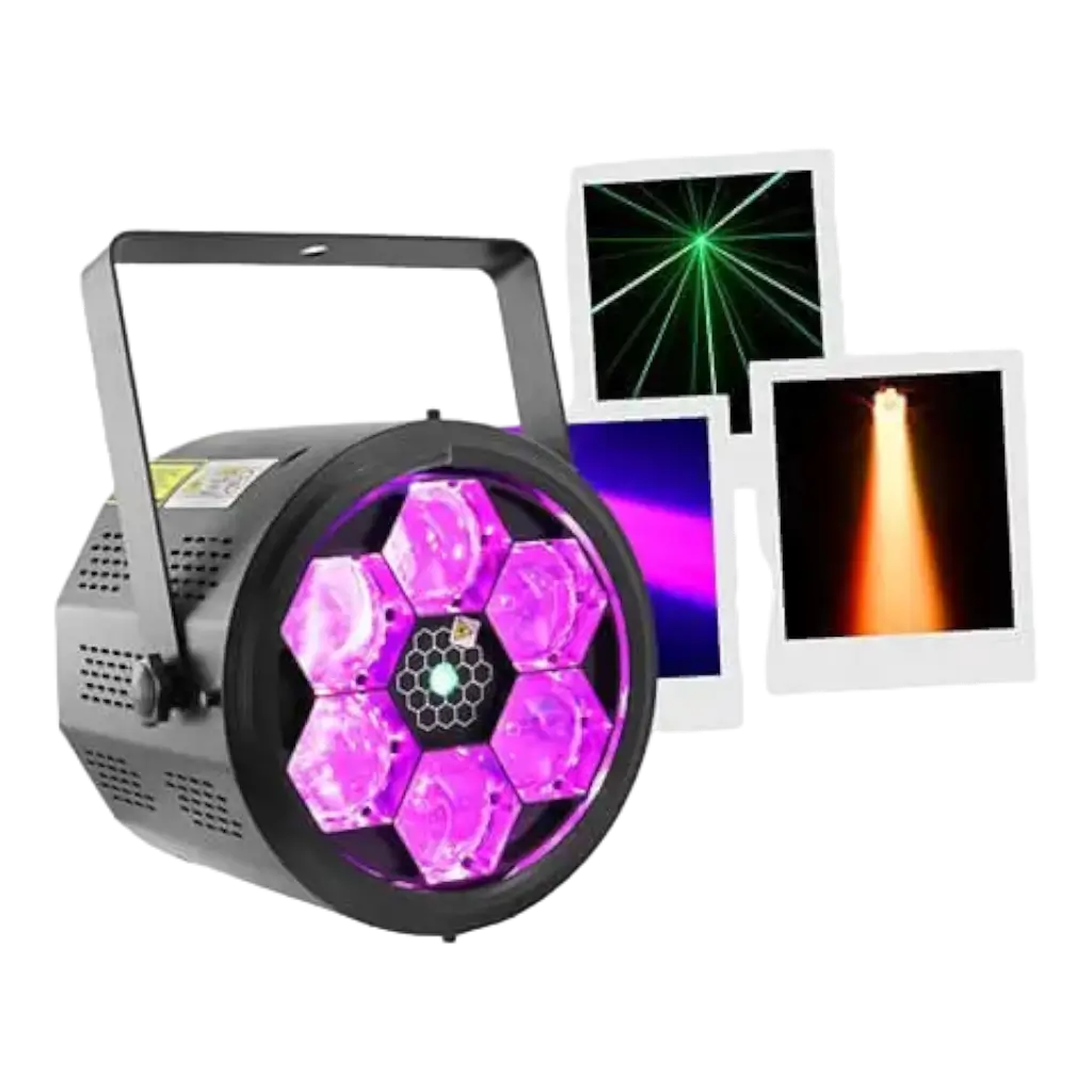 2-in-1 LED-Effekt Rotary und Laser BoomTone DJ - BEE-FX LZR