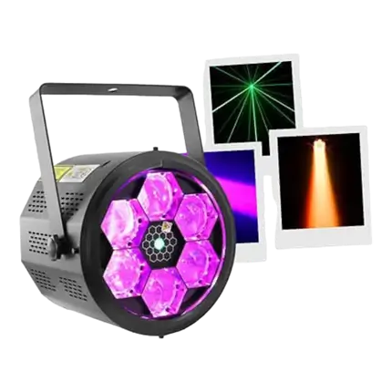 2-in-1 LED-Effekt Rotary und Laser BoomTone DJ - BEE-FX LZR