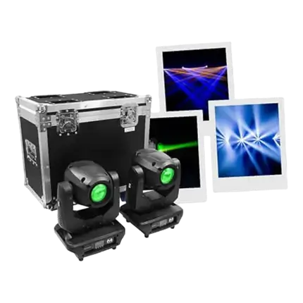 2 Beam-Lichter mit Flight Case Mac Mah - MAC BEAM1R-FC