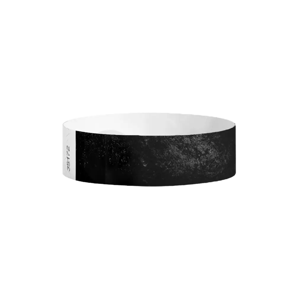 Tyvek® Black Wristband Unmarked Paper