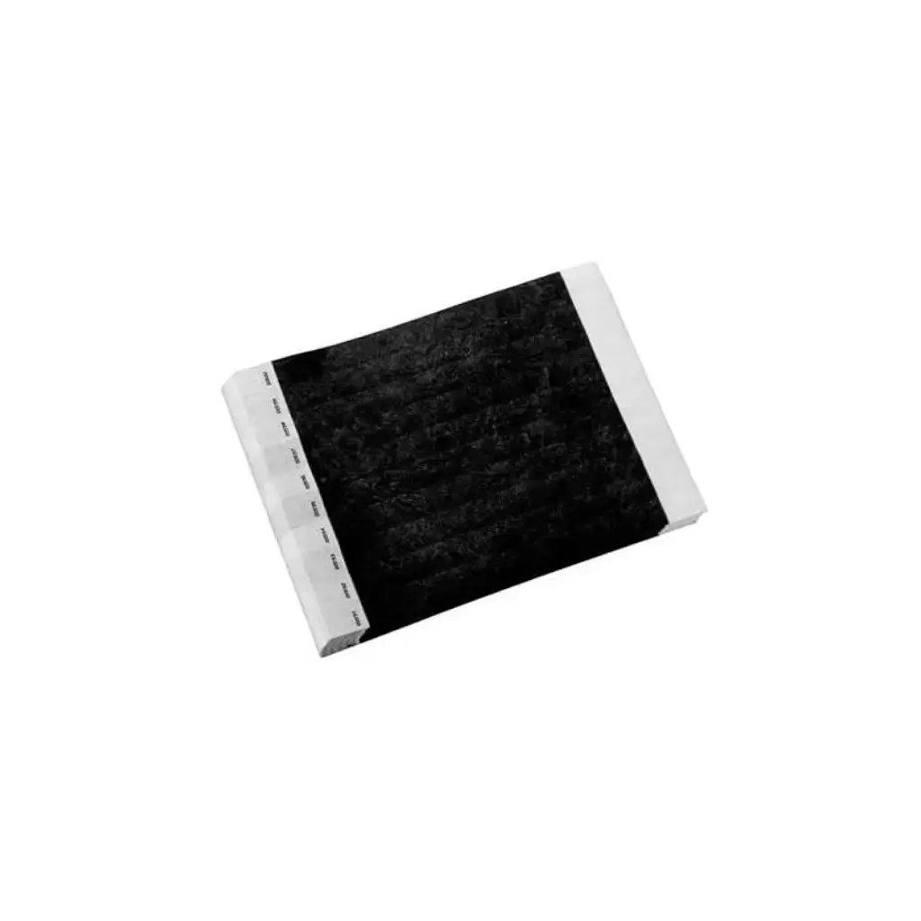 Tyvek® Black Wristband Unmarked Paper