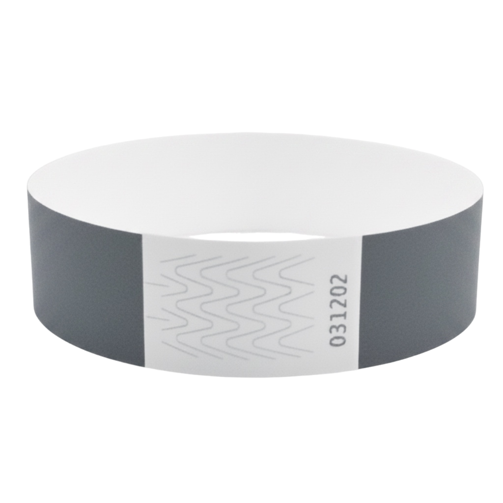 Tyvek® Black Wristband Unmarked Paper