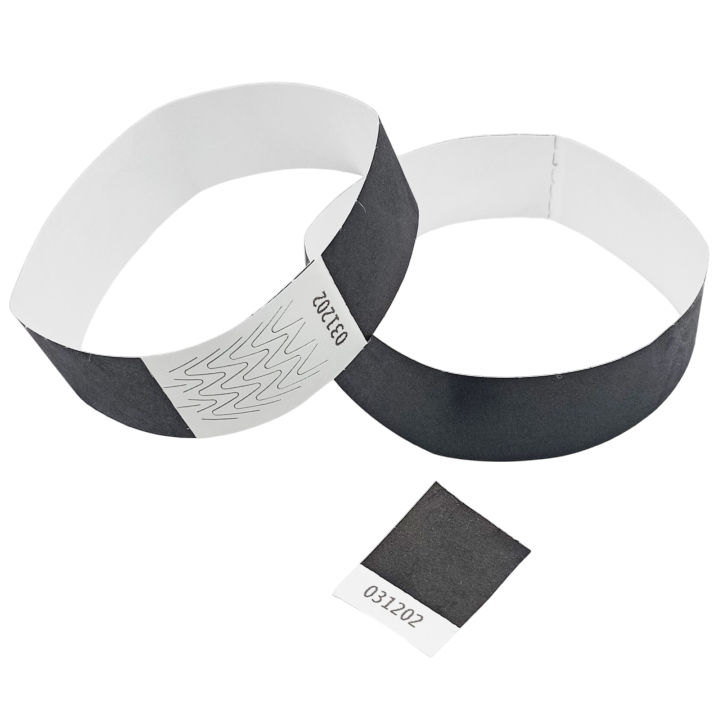 Tyvek® Black Wristband Unmarked Paper