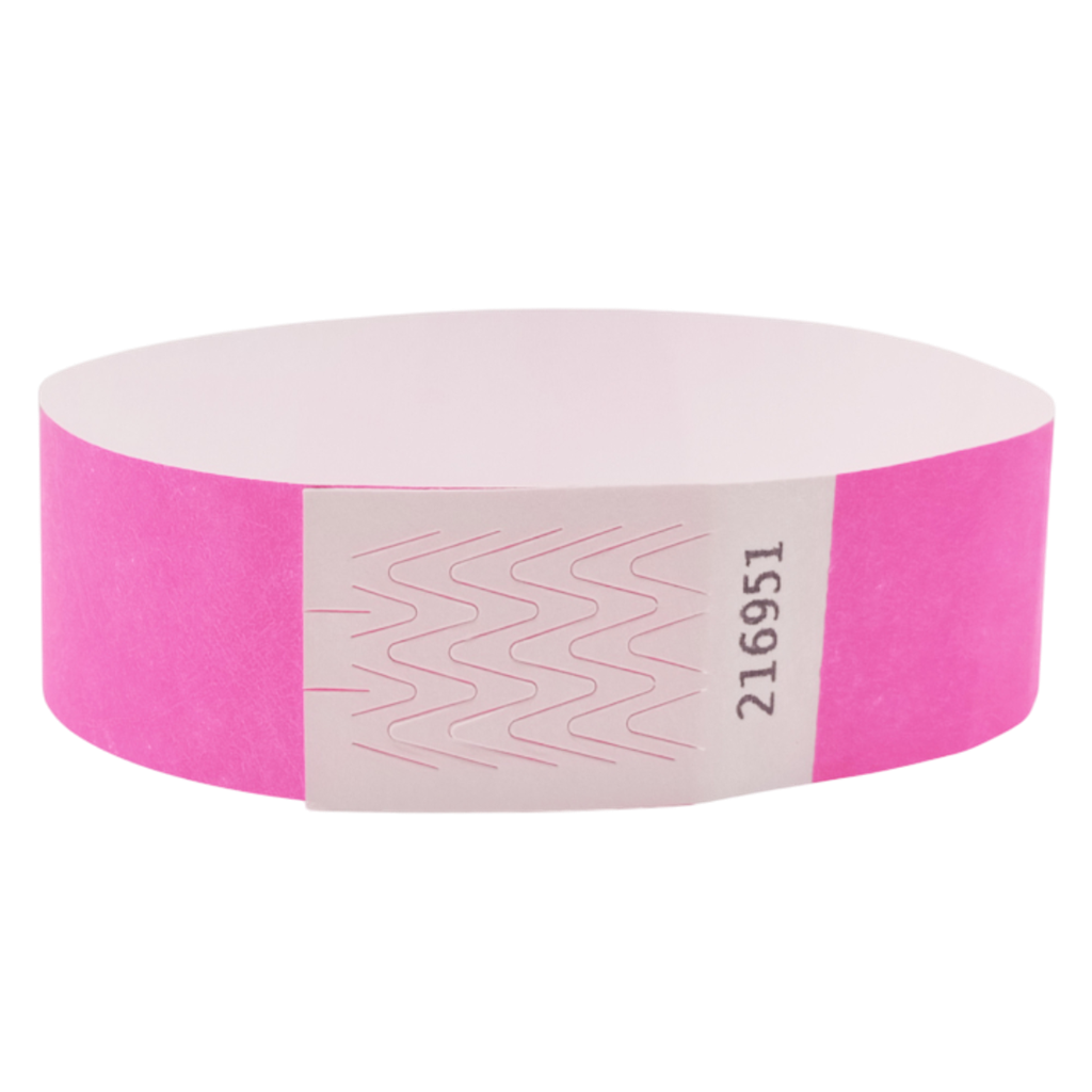 Neonpinkes Papier-Tyvek®-Armband ohne Markierung