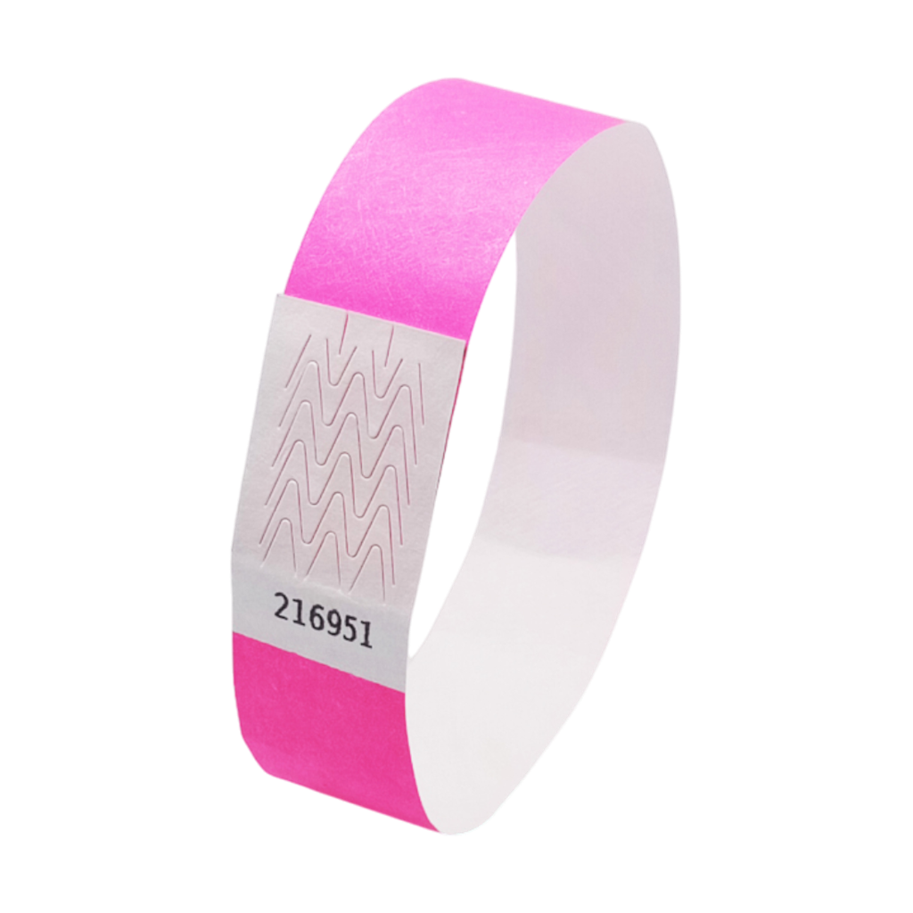 Neonpinkes Papier-Tyvek®-Armband ohne Markierung