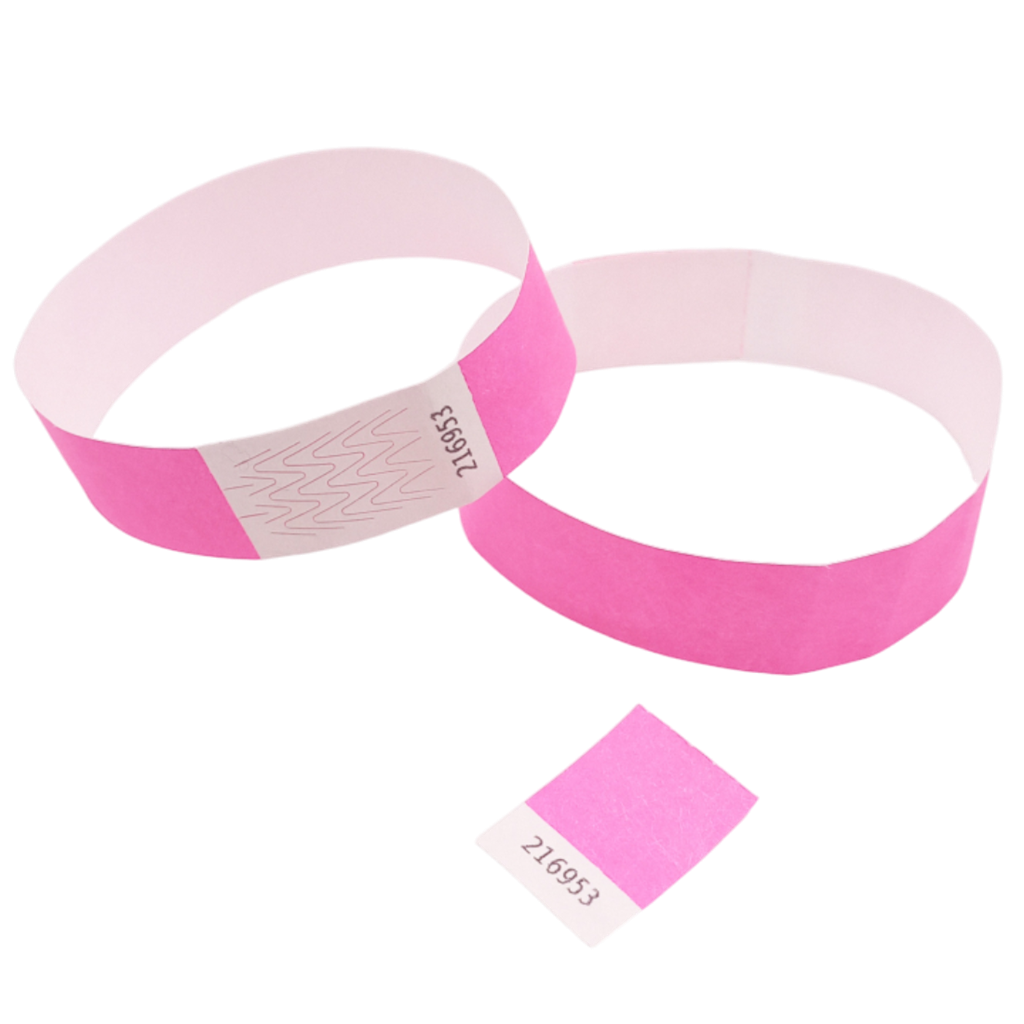 Neonpinkes Papier-Tyvek®-Armband ohne Markierung