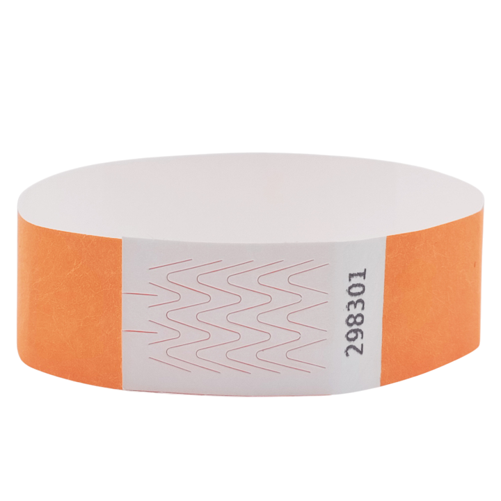 Tyvek® Neonorange Papierarmband ohne Markierung