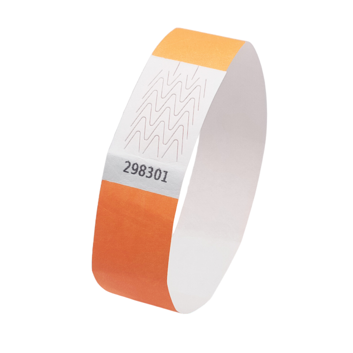Tyvek® Neonorange Papierarmband ohne Markierung