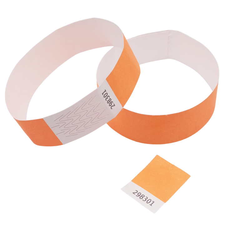Tyvek® Neonorange Papierarmband ohne Markierung