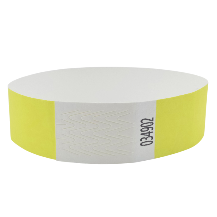 Neongelbes Papier-Tyvek®-Armband ohne Markierung