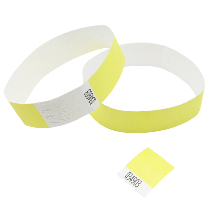 Neongelbes Papier-Tyvek®-Armband ohne Markierung