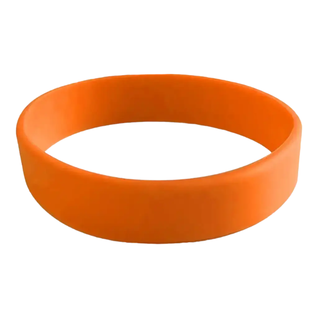 Orangefarbenes Silikonarmband ohne Markierung für Erwachsene