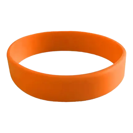 Orangefarbenes Silikonarmband ohne Markierung für Erwachsene