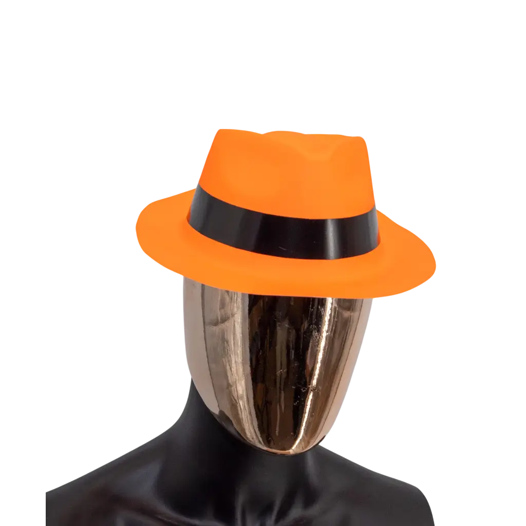 Tribly Hut im Mafioso-Stil Fluo Neon Orange
