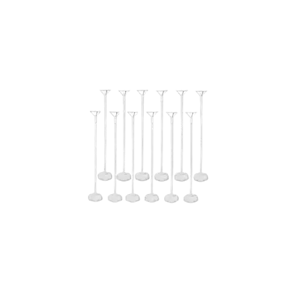 12 Ballonstäbe auf Fuß 43cm für Tisch mit Kleber