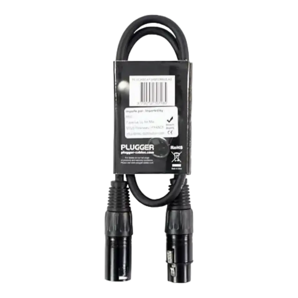 DMX-Kabel XLR Weiblich 3b - XLR Männlich 3b 60cm Easy - Plugger