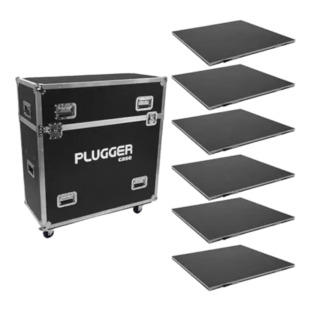6er-Set Bühnenplattformen Plugger Case QuickStage 6 Set
