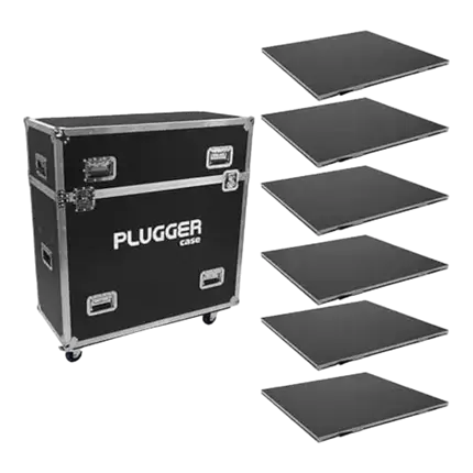 6er-Set Bühnenplattformen Plugger Case QuickStage 6 Set