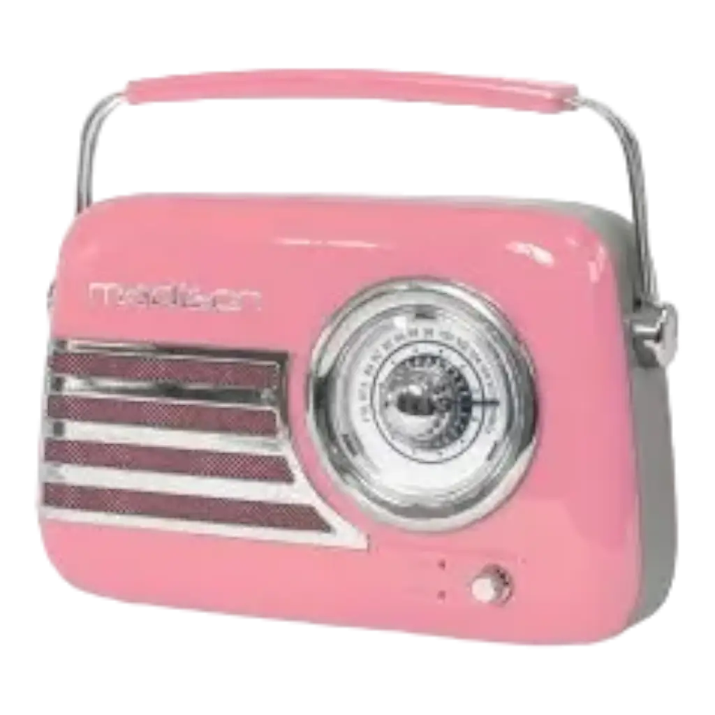 Vintage Autonomes Radio mit Bluetooth USB & FM 30W Rosa