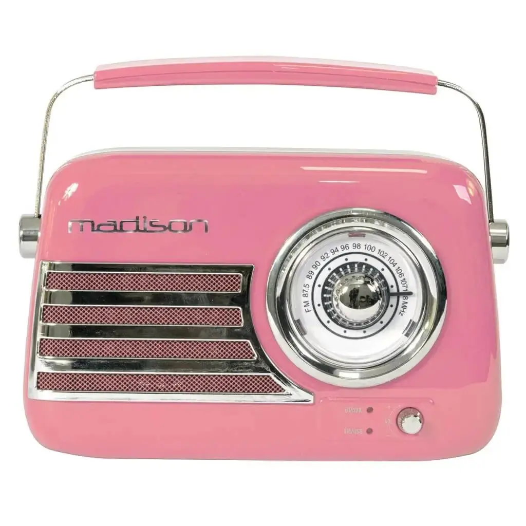 Vintage Autonomes Radio mit Bluetooth USB & FM 30W Rosa