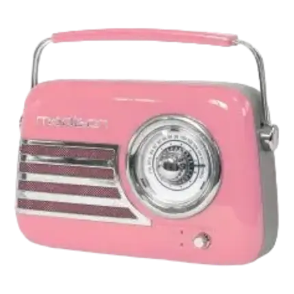 Vintage Autonomes Radio mit Bluetooth USB & FM 30W Rosa