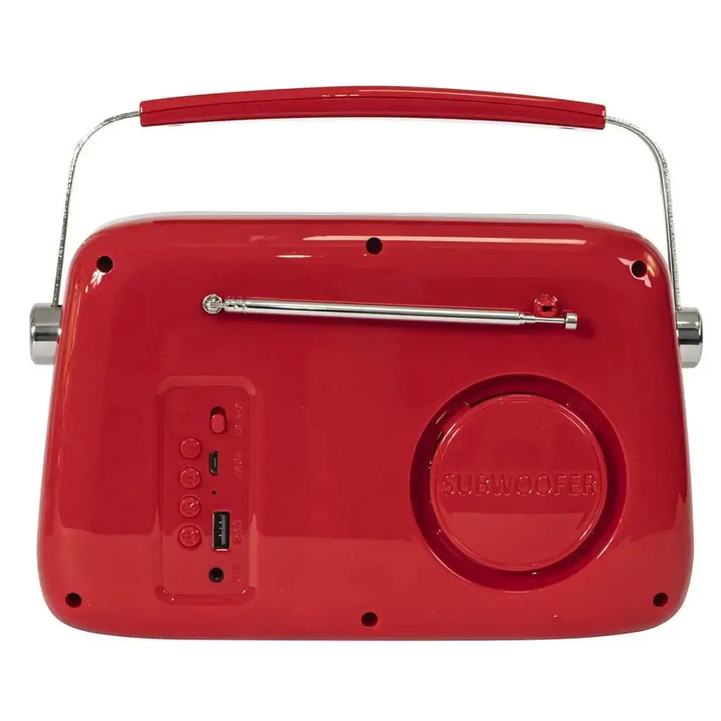Vintage Autonomes Radio mit Bluetooth USB & FM 30W Rot