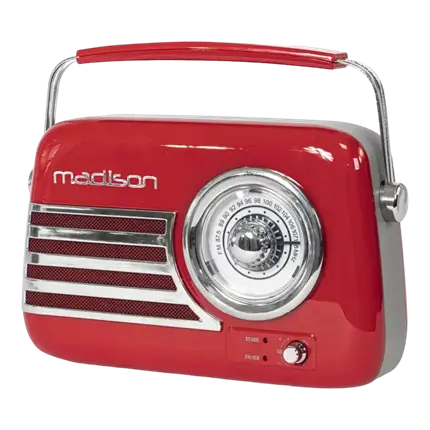 Vintage Autonomes Radio mit Bluetooth USB & FM 30W Rot