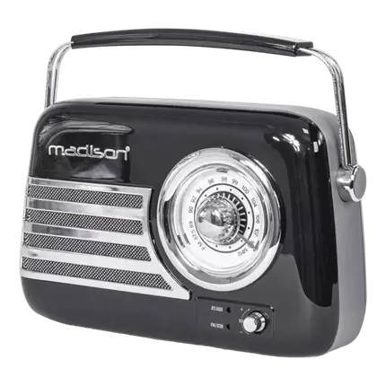 Vintage Autonomes Radio mit Bluetooth USB & FM 30W Schwarz