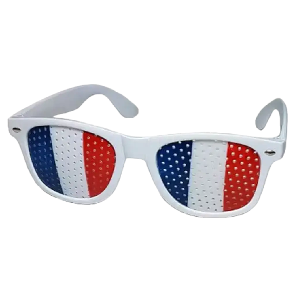 Gitterbrille Blau Weiß Rot für Frankreich-Fans