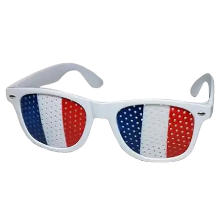Gitterbrille Blau Weiß Rot für Frankreich-Fans