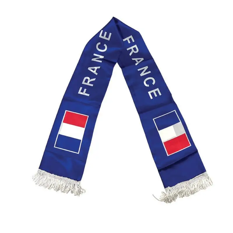 Schal aus Satinstoff für Frankreich-Fans 135x15cm